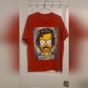 CARTEL SIMPSON RED TSHIRT FUNNY PABLO ESCABART SZ L T-Shirt-E1